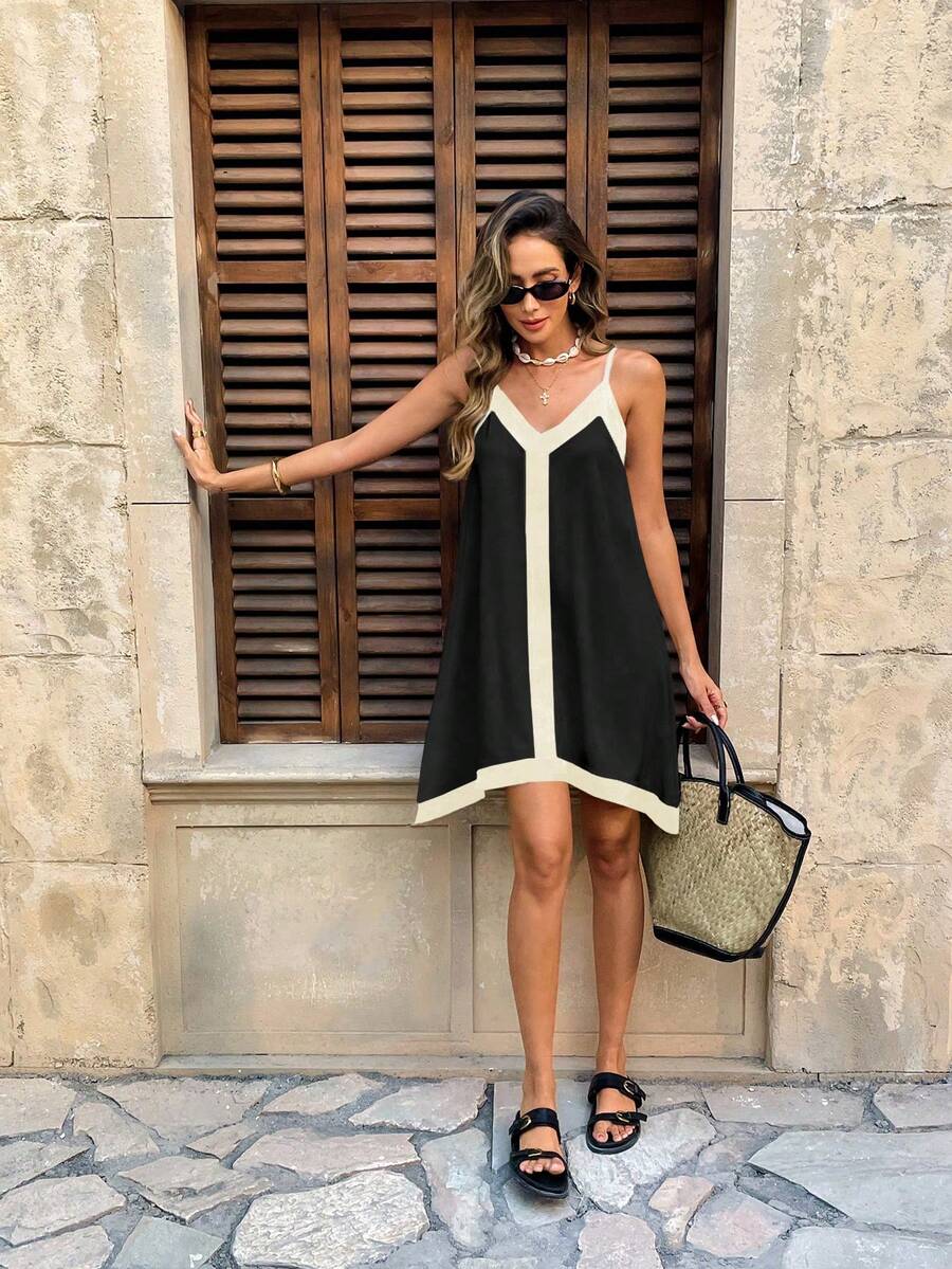 Robe courte contrastée Ella
