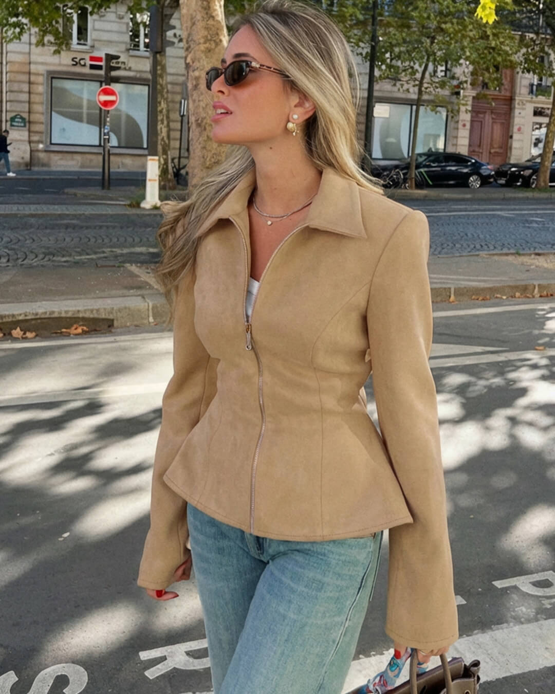 Veste en faux daim Ella