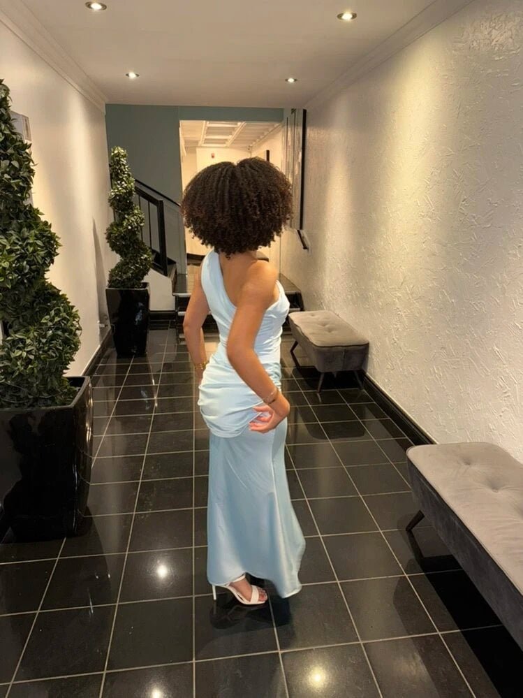 Robe longue asymétrique à une épaule Ella