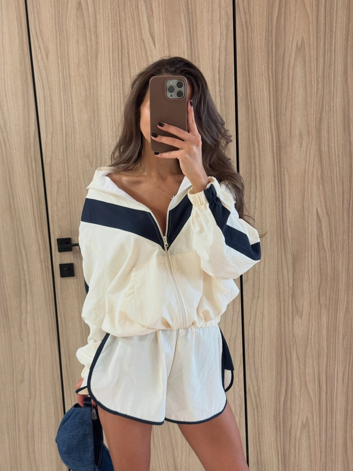 Ensemble coupe-vent et short à chevrons Ellen
