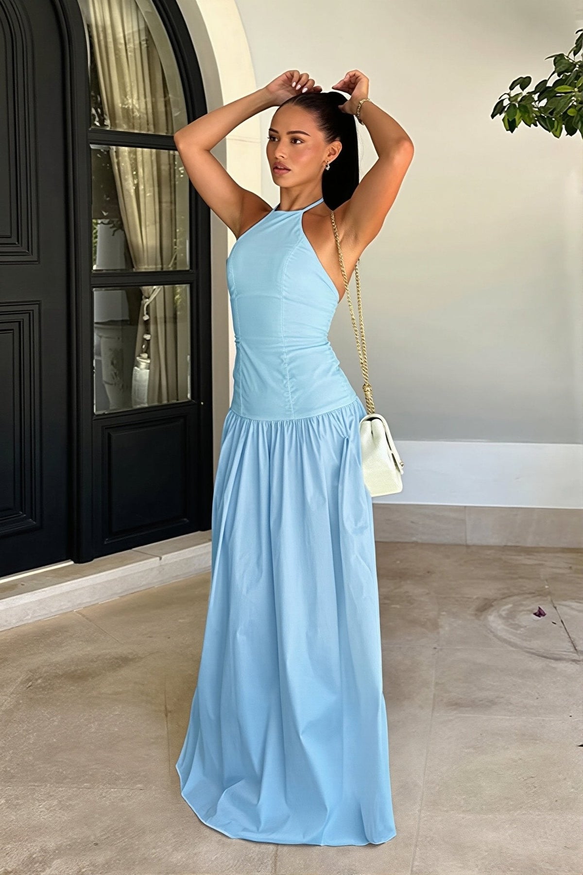 Robe longue moulante Elsa dos nu