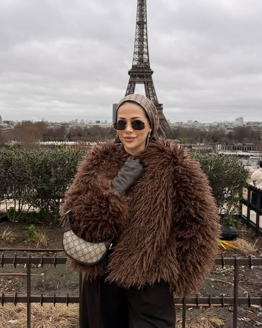 Manteau court duveteux en fausse fourrure Elsie