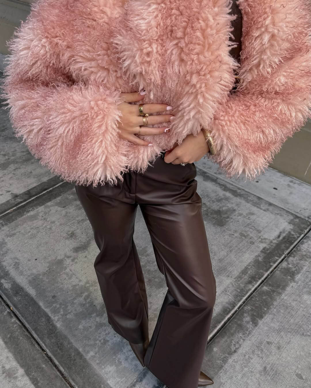 Manteau court duveteux en fausse fourrure Elsie