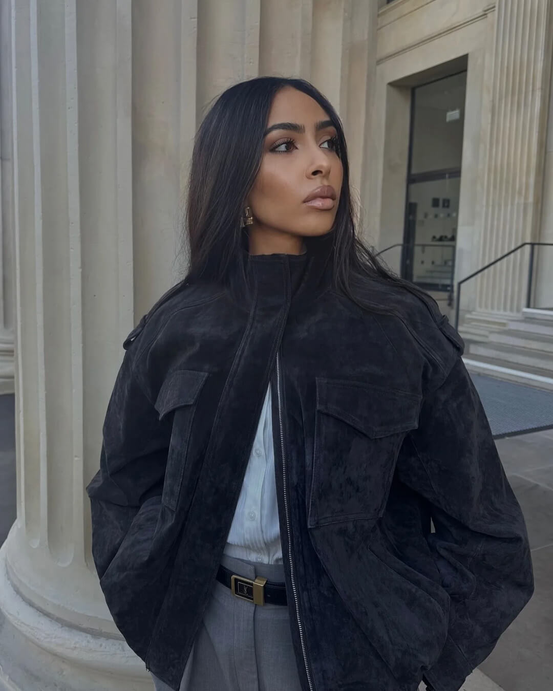 Blouson aviateur en daim Elyssa