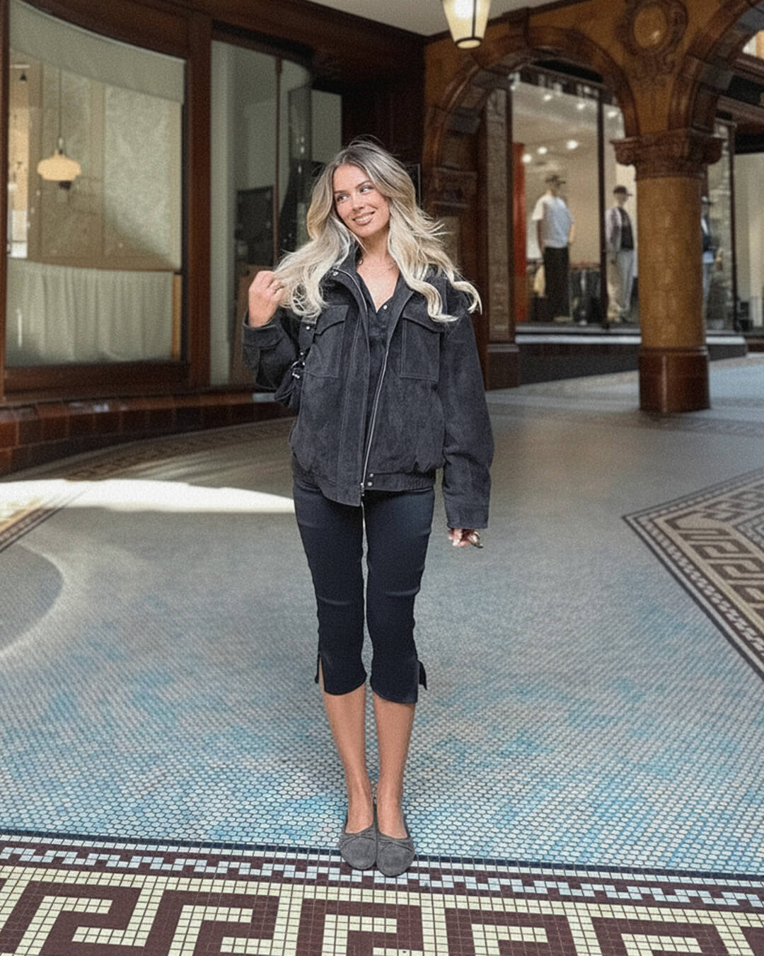 Blouson aviateur en daim Elyssa