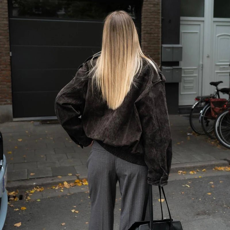 Blouson aviateur en daim Elyssa