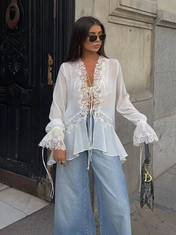 Top cardigan en dentelle Emily
