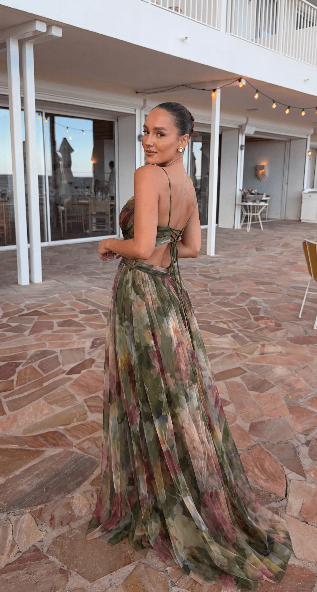 Robe longue en mesh floral Emma
