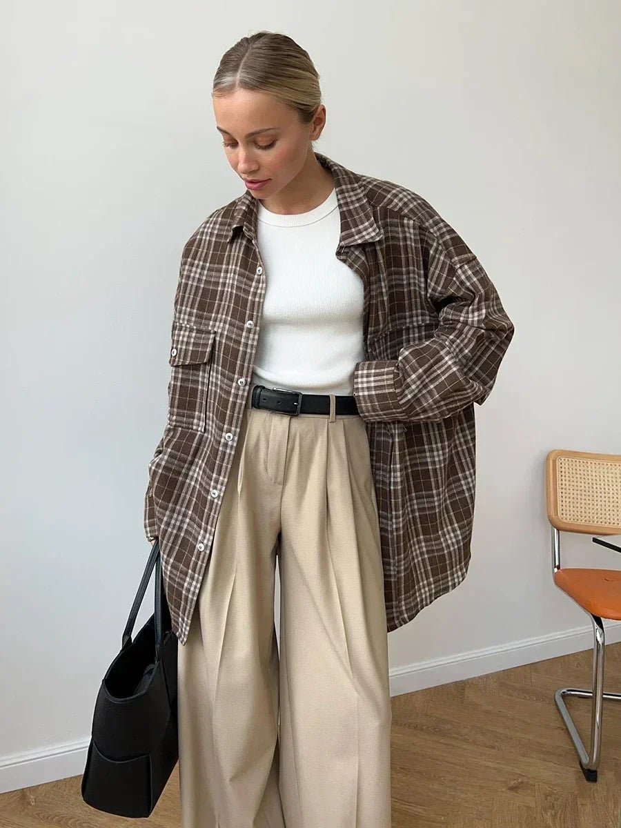 Blouse ample à carreaux Emma