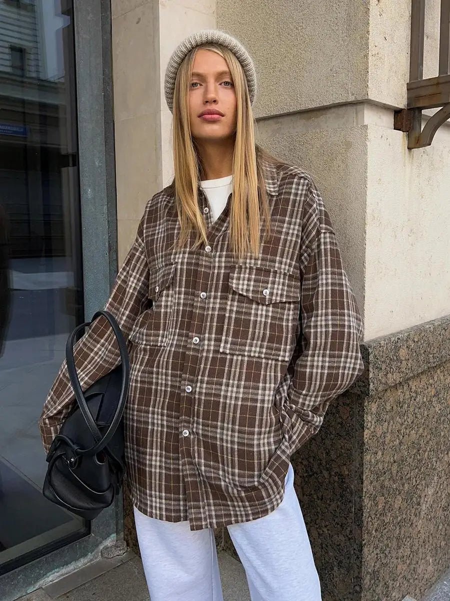 Blouse ample à carreaux Emma