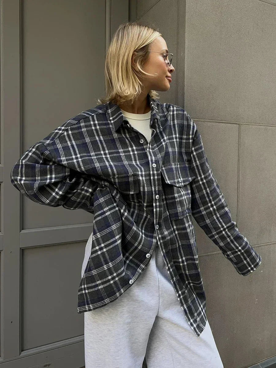 Blouse ample à carreaux Emma
