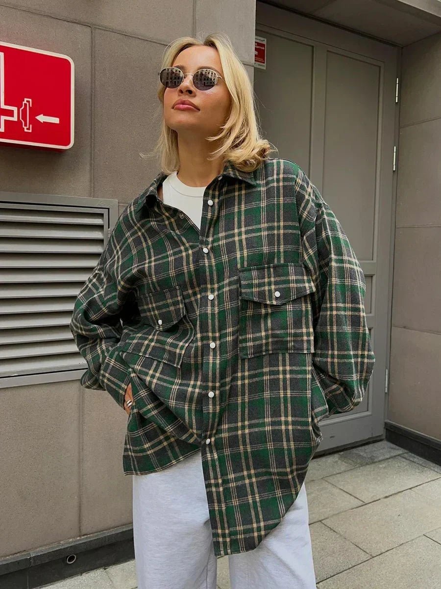 Blouse ample à carreaux Emma
