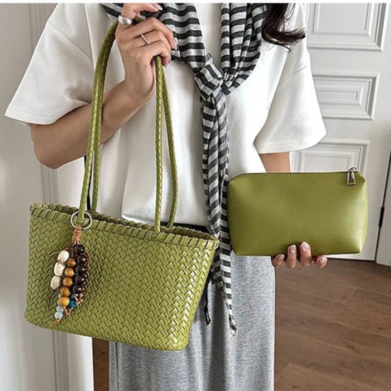 Emma Straw Woven Tote Bag
