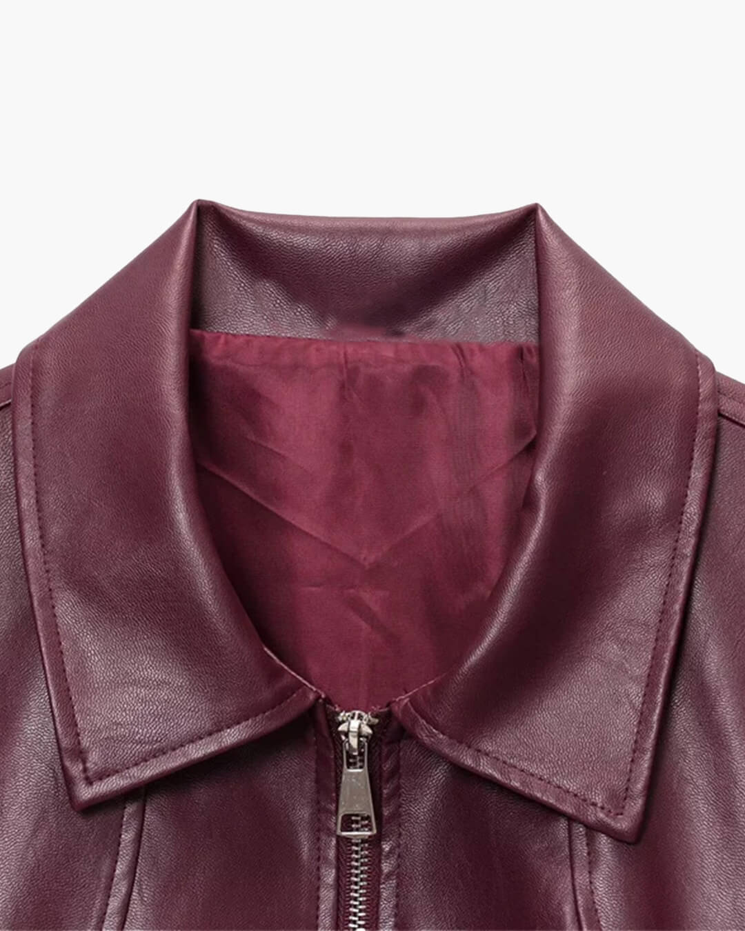 Veste Erika en cuir zippée