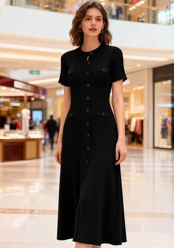Robe midi en maille boutonnée sur le devant Erlinda