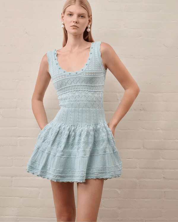 Robe midi en maille ajourée Esther