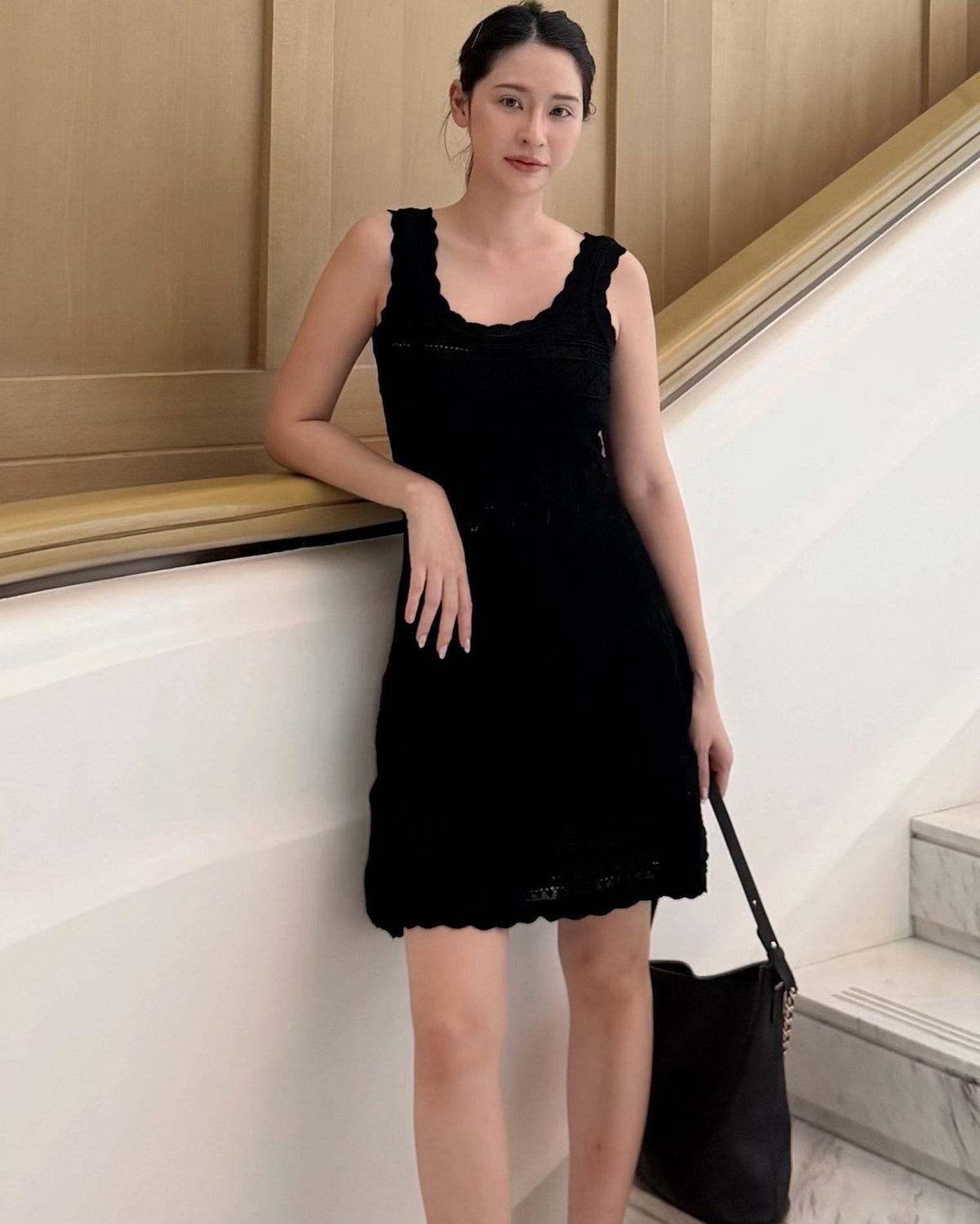Robe midi en maille ajourée Esther