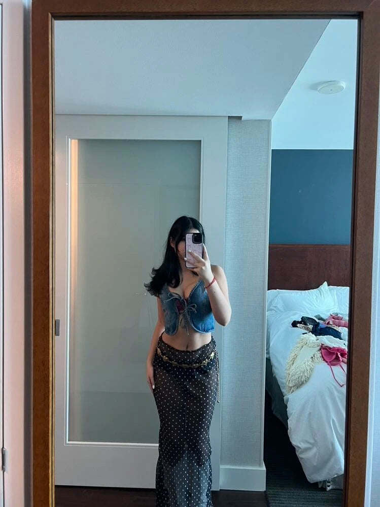 Jupe longue à pois Eva