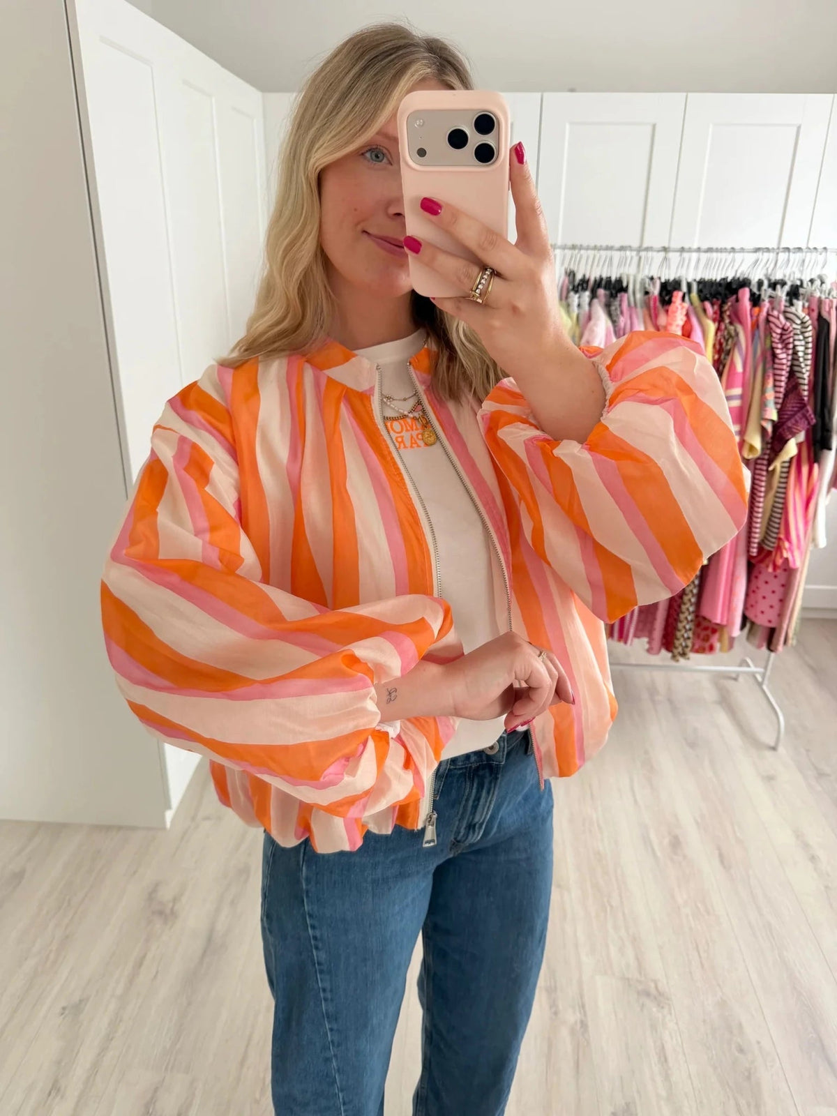 Blouson aviateur Eva à rayures
