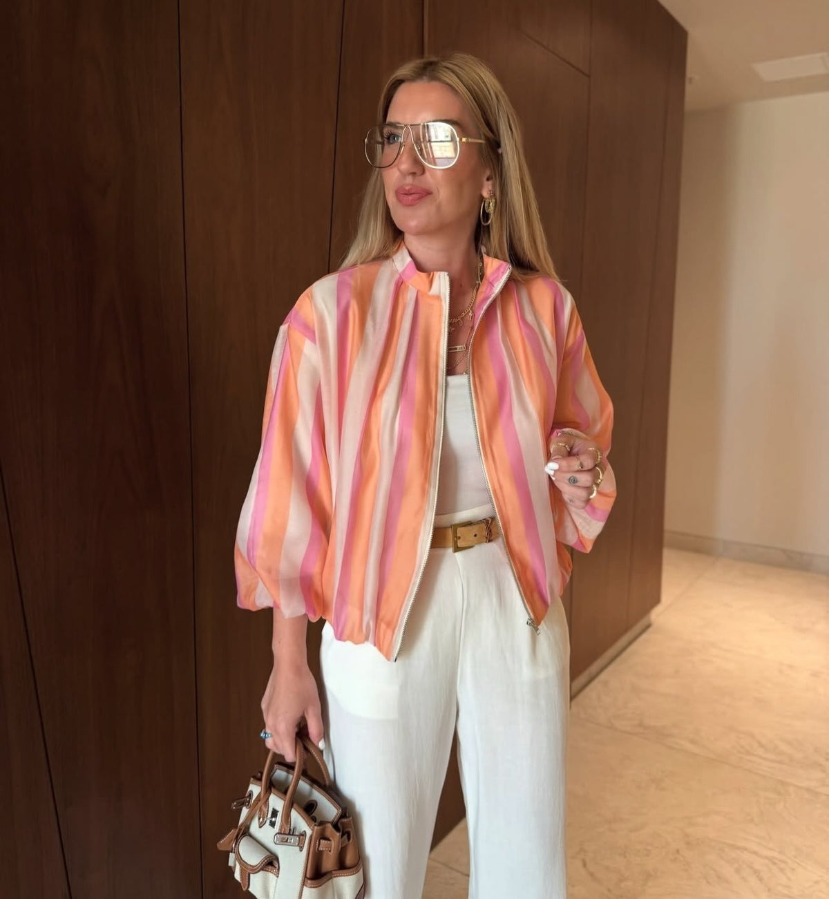 Blouson aviateur Eva à rayures