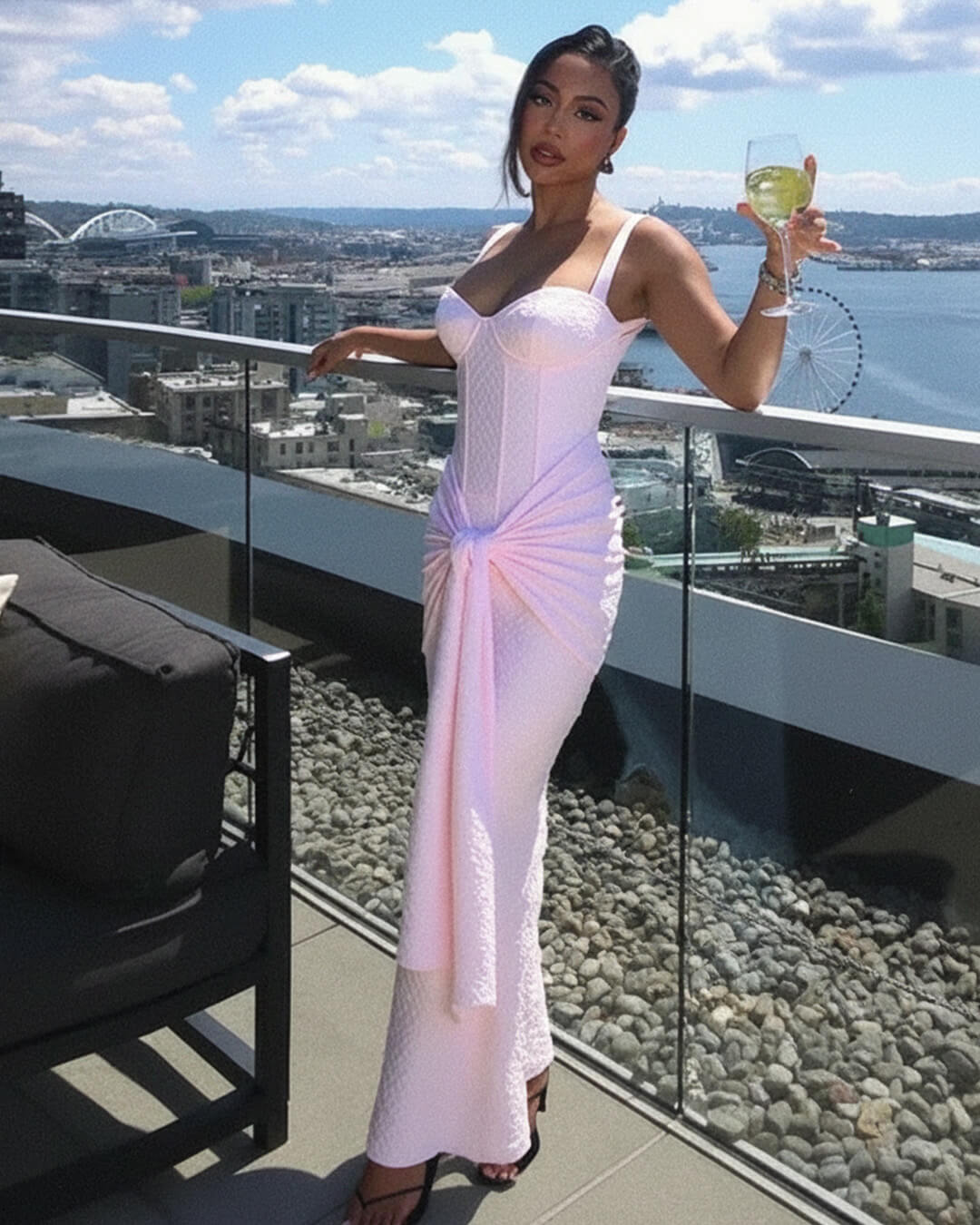 Robe longue Evette corset sans manches