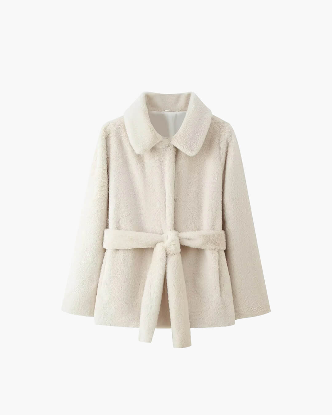 Manteau en fausse fourrure Farrah avec ceinture