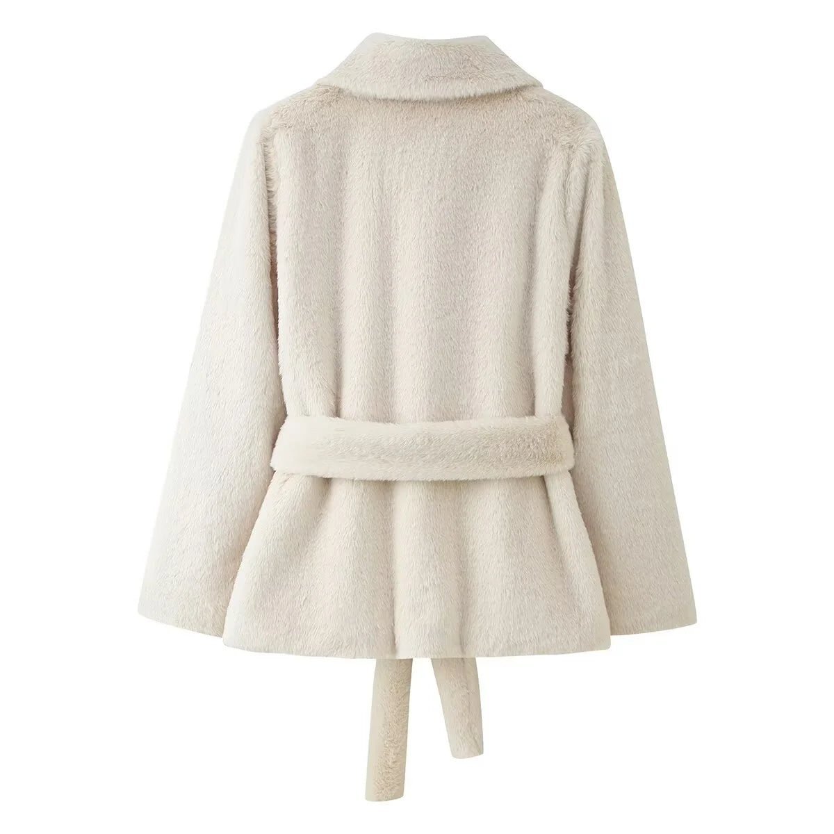 Manteau en fausse fourrure Farrah avec ceinture