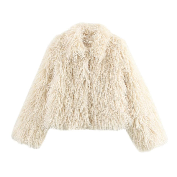 Veste duveteuse en fausse fourrure