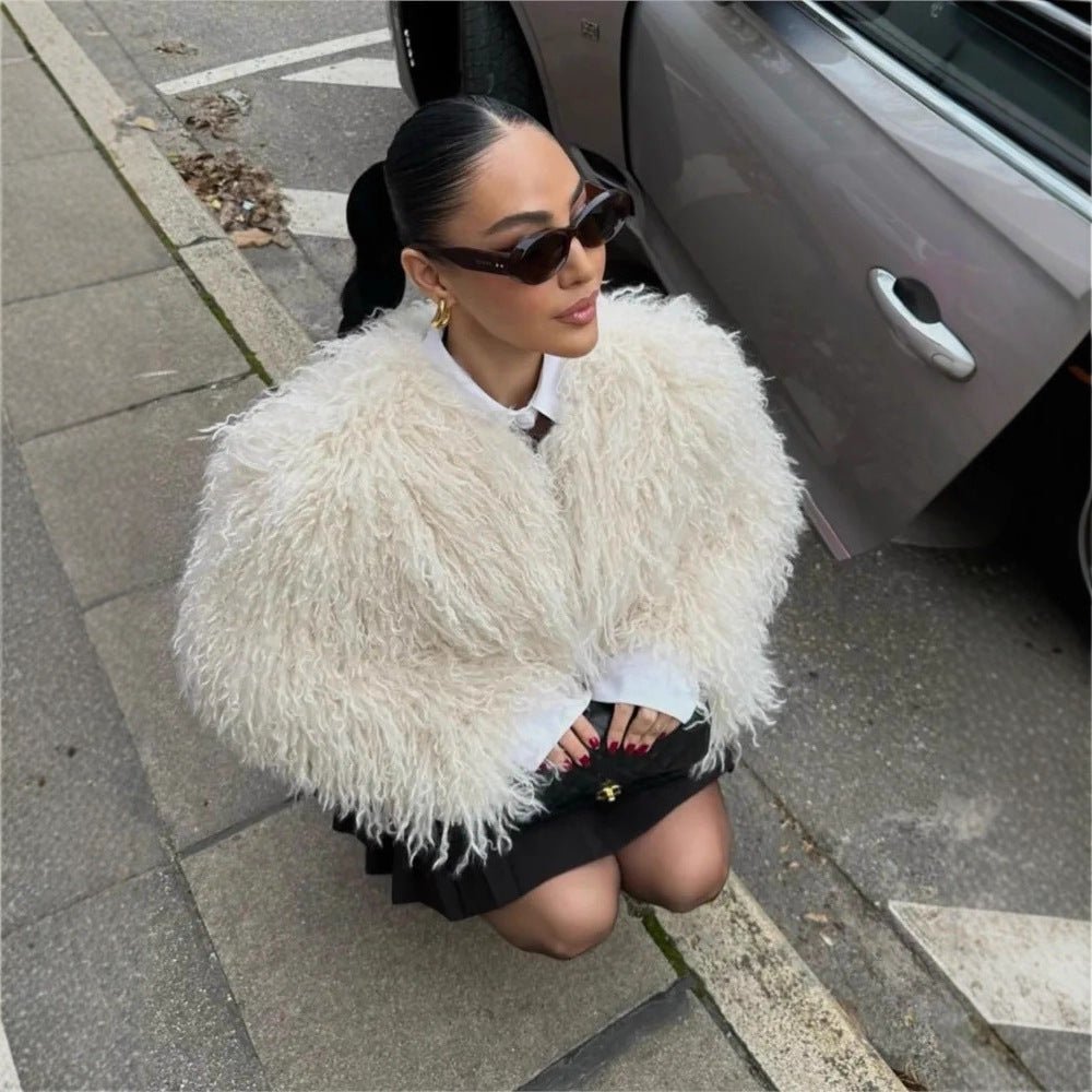 Veste duveteuse en fausse fourrure