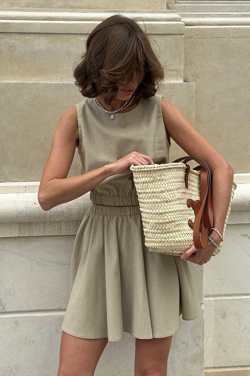 Ensemble Faye en coton et lin avec haut et jupe
