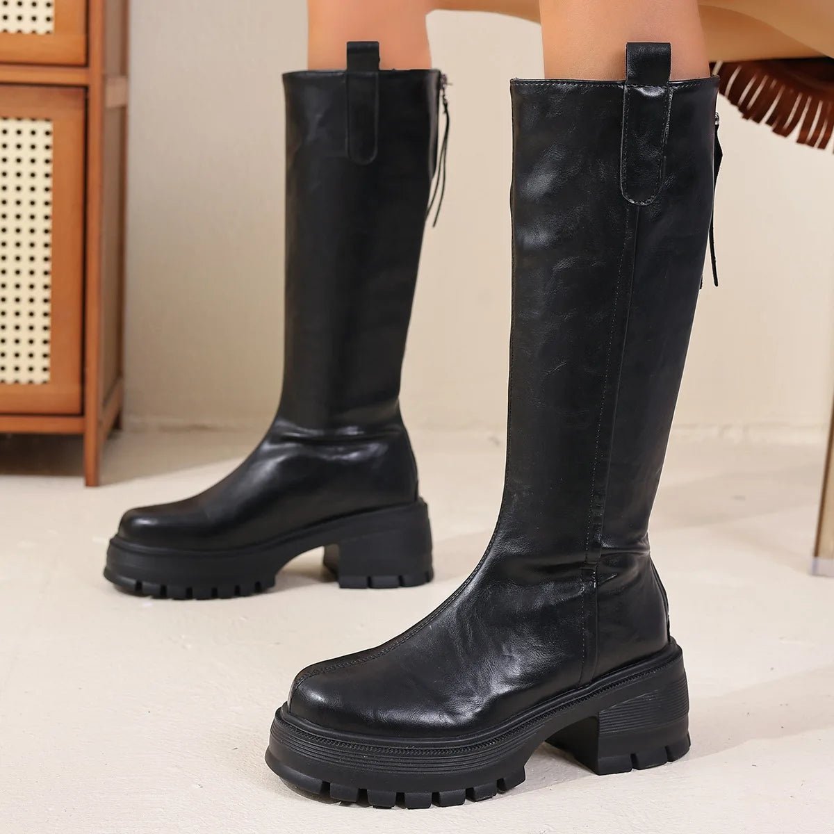 Bottes Feliz en cuir à hauteur du genou