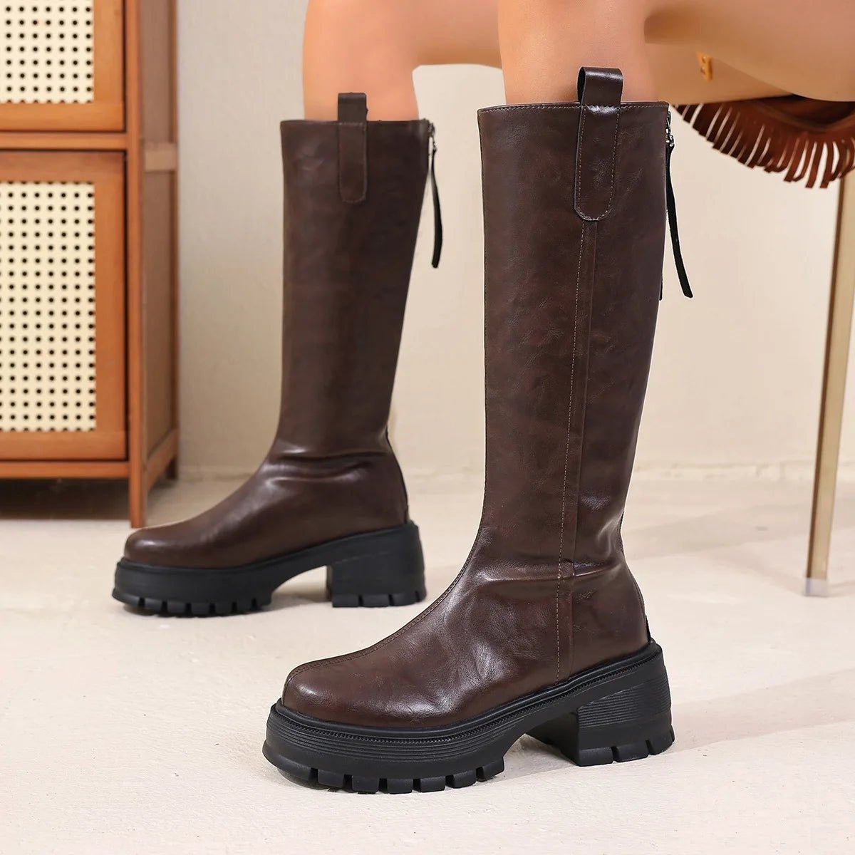 Bottes Feliz en cuir à hauteur du genou