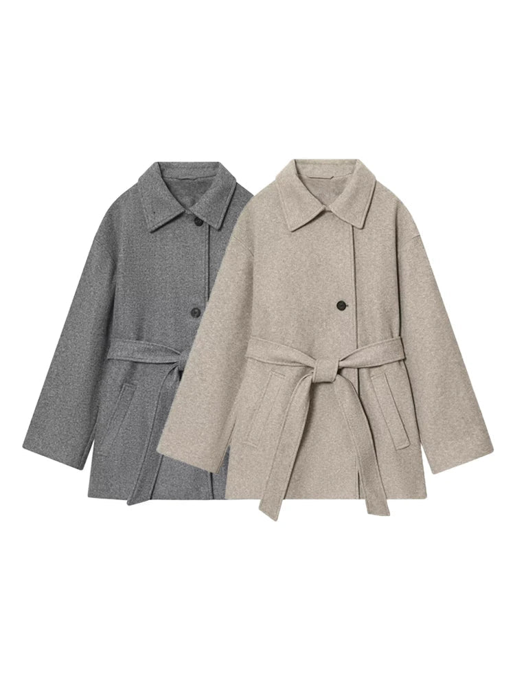Manteau Felly en fausse laine avec ceinture