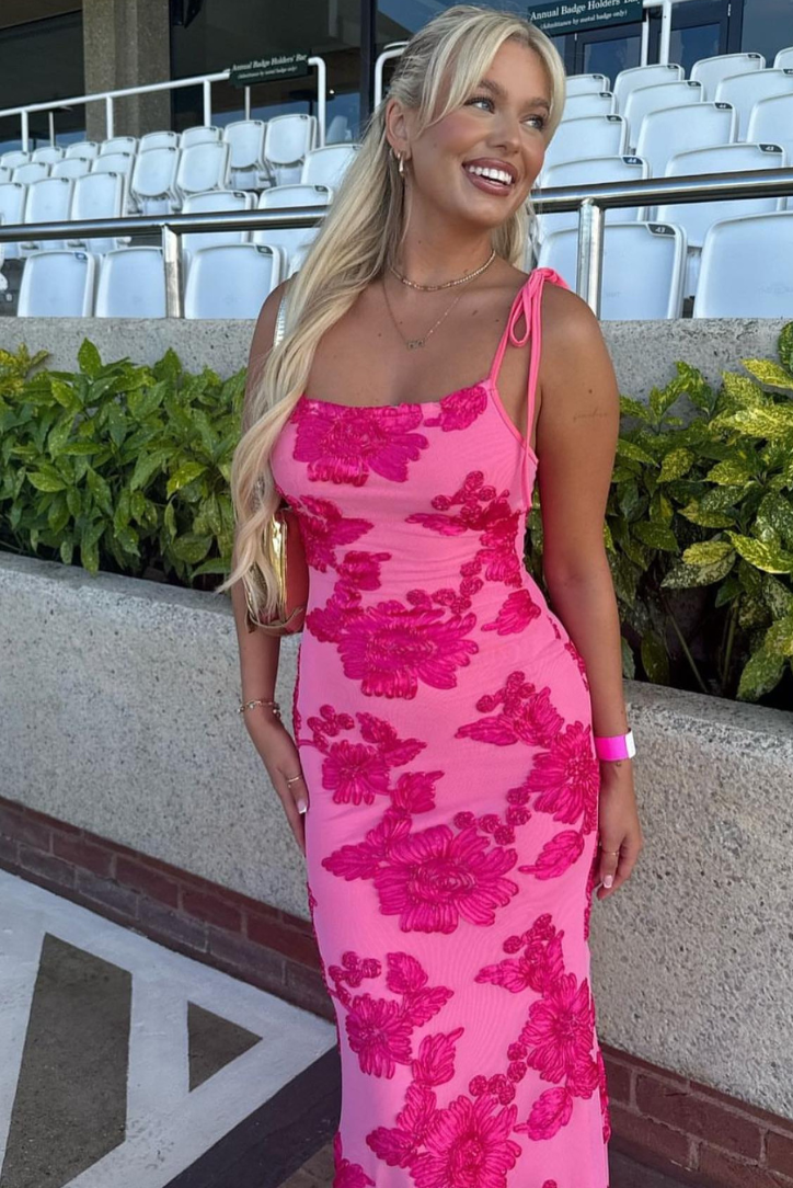 Robe longue Fiona sans manches à motif floral