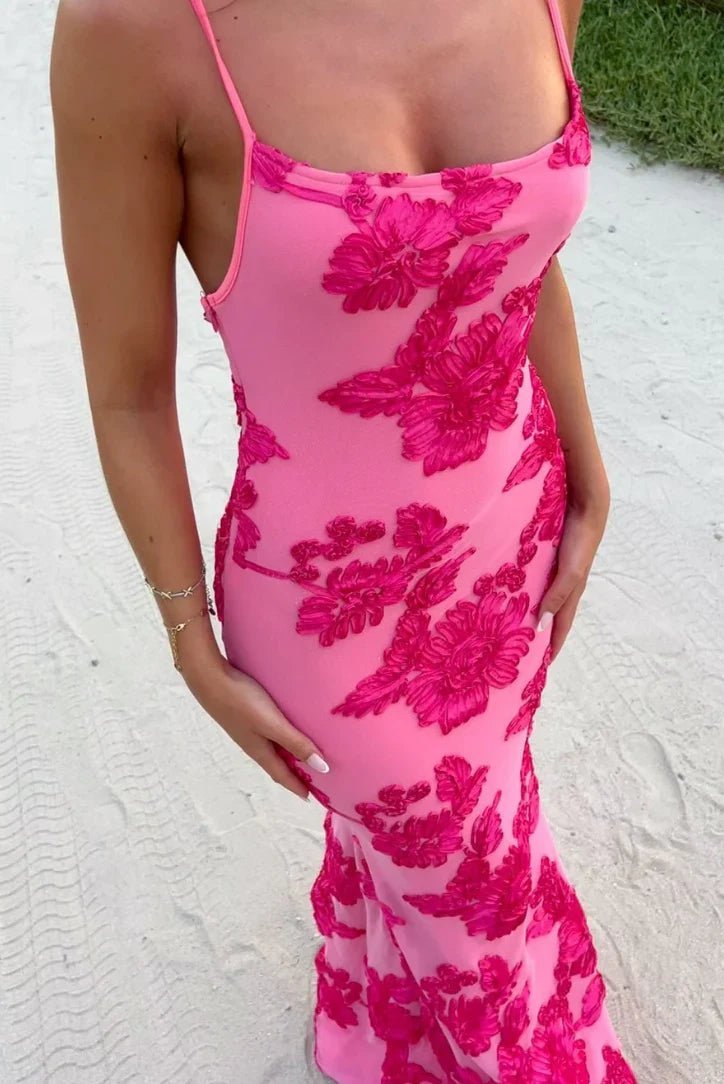 Robe longue Fiona sans manches à motif floral