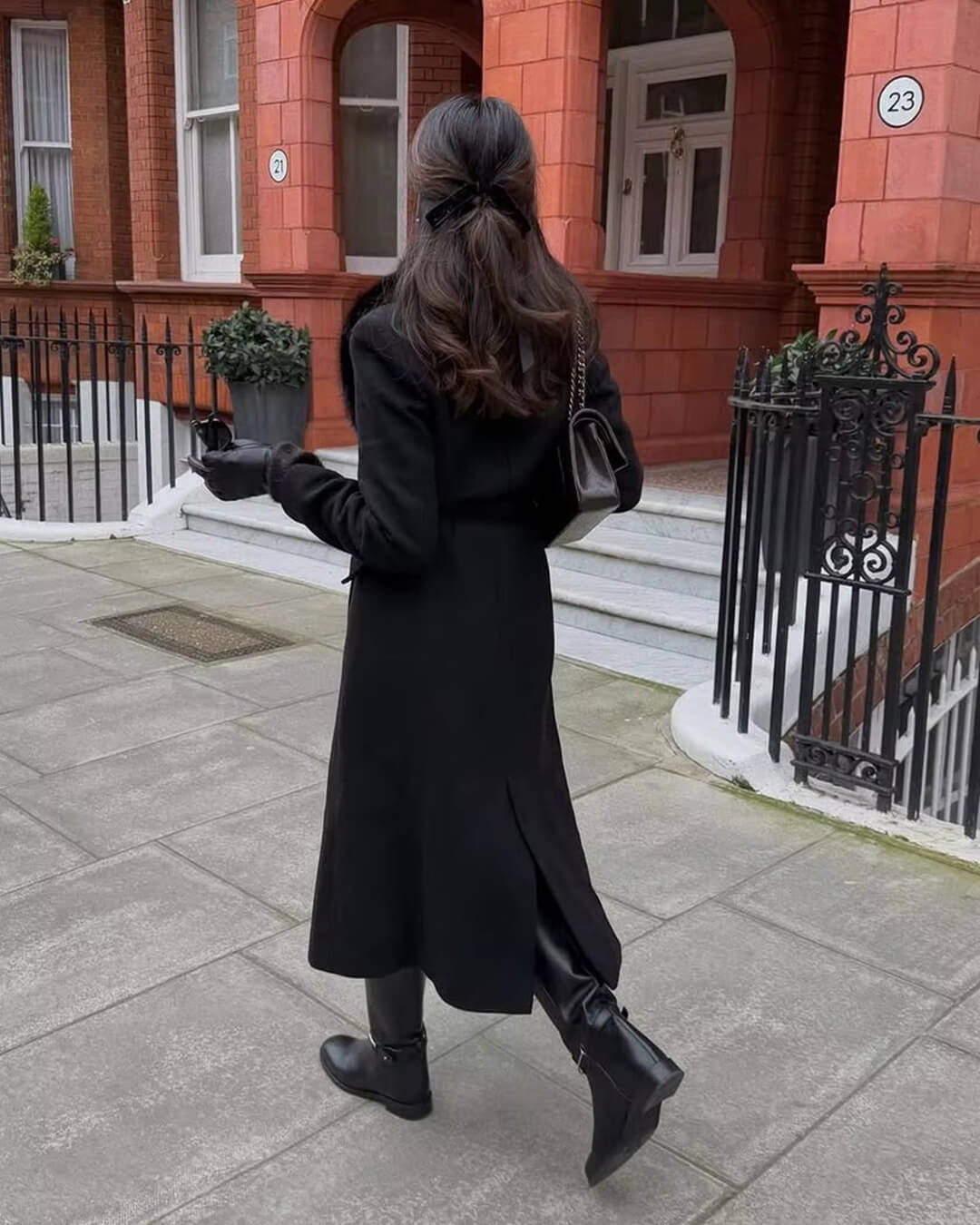 Flora Faux Fur Collar Maxi Coat