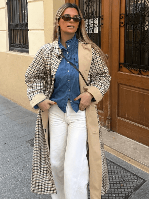Florence Reversible Plaid Long Coat