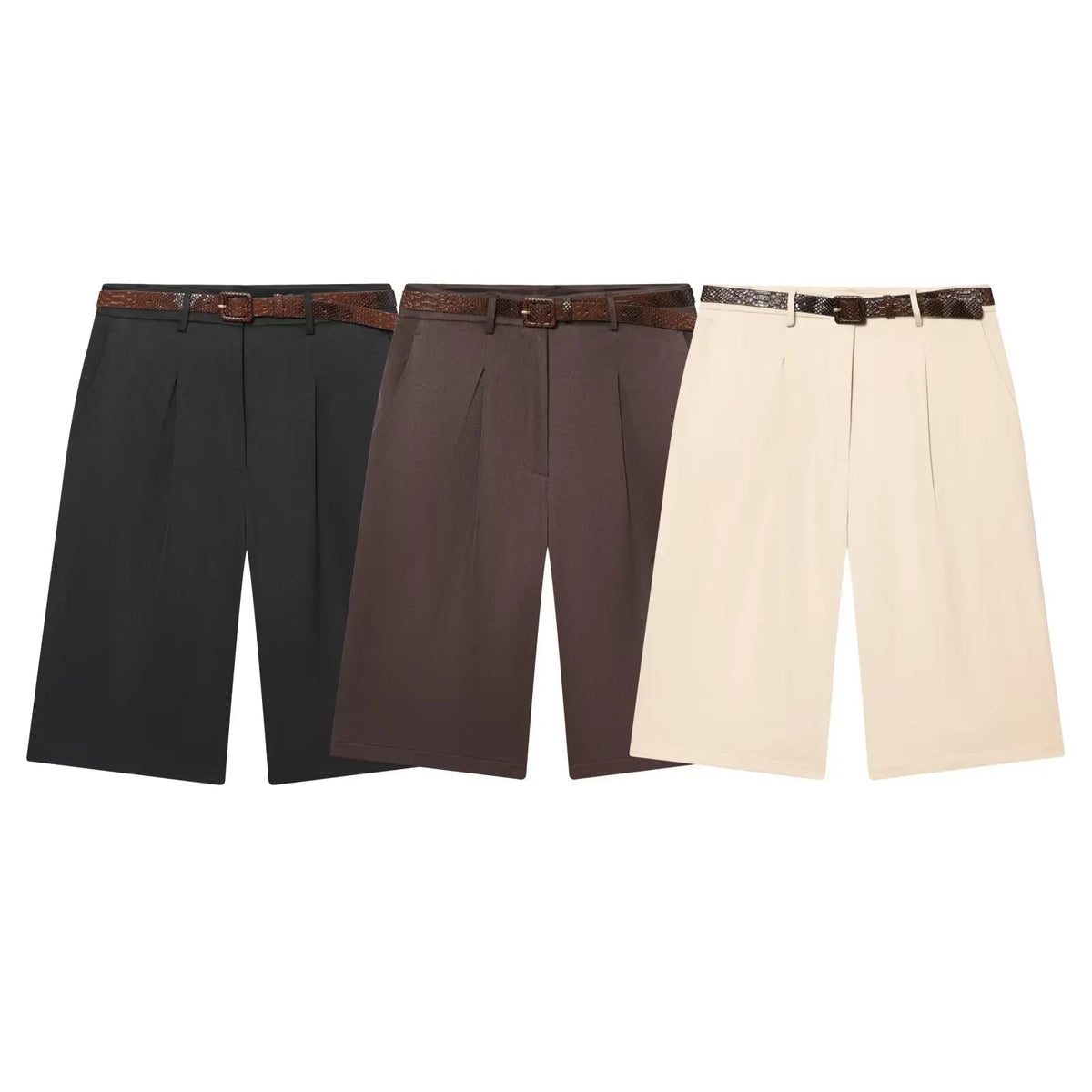 Bermuda Florentine taille haute avec ceinture