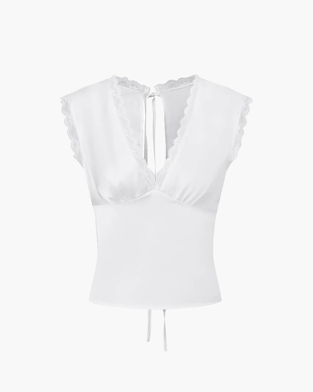 Top en satin Francesca à décolleté plongeant