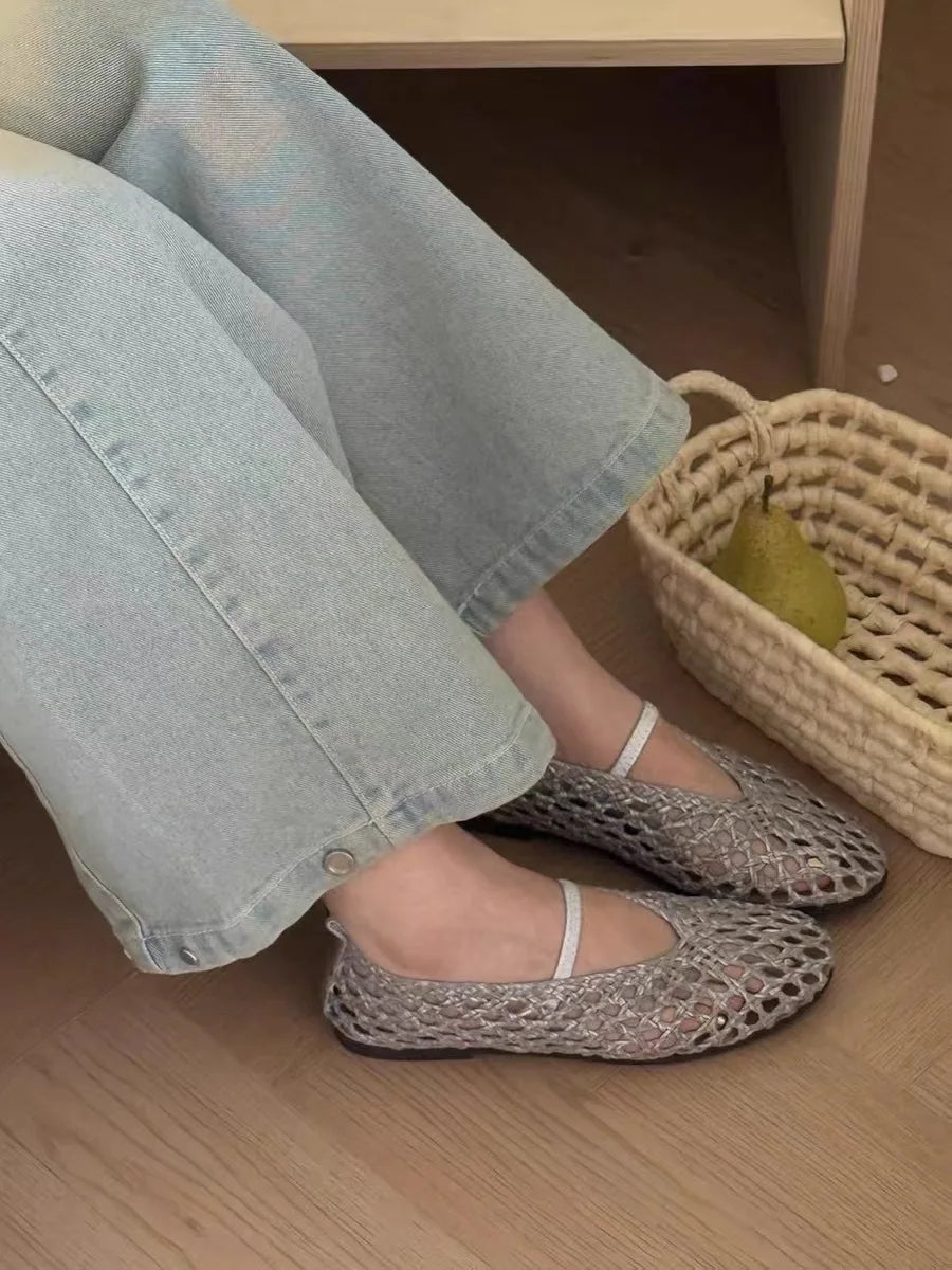 Chaussures plates tressées ajourées Francesca