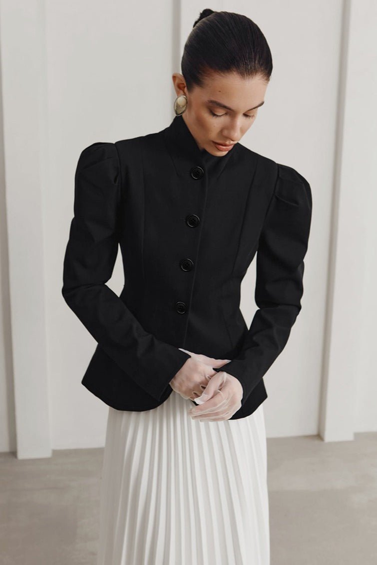 Blazer évasé à col montant français