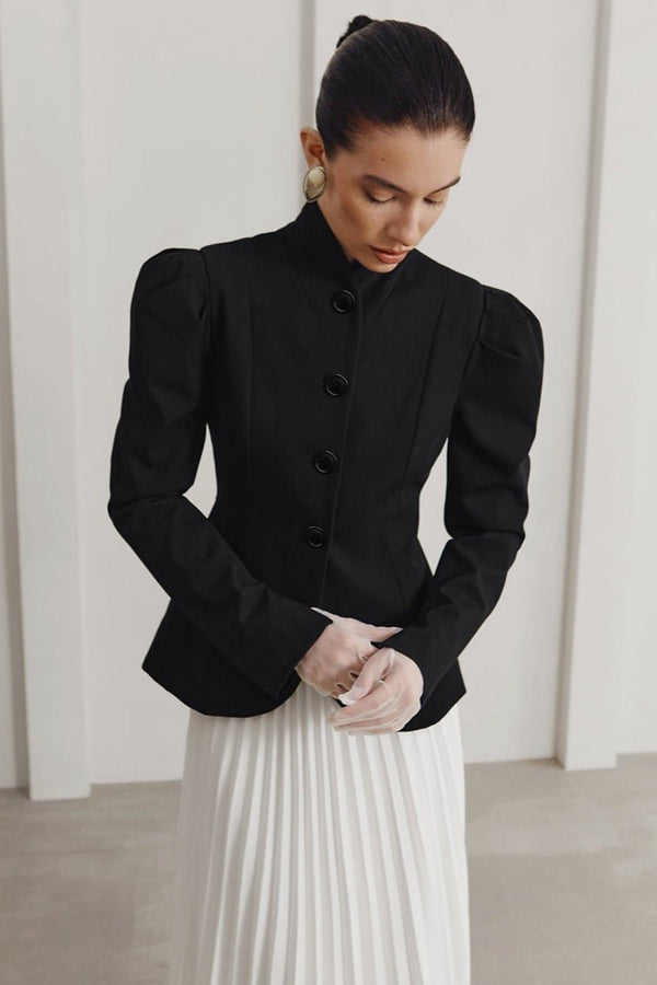 Blazer évasé à col montant français