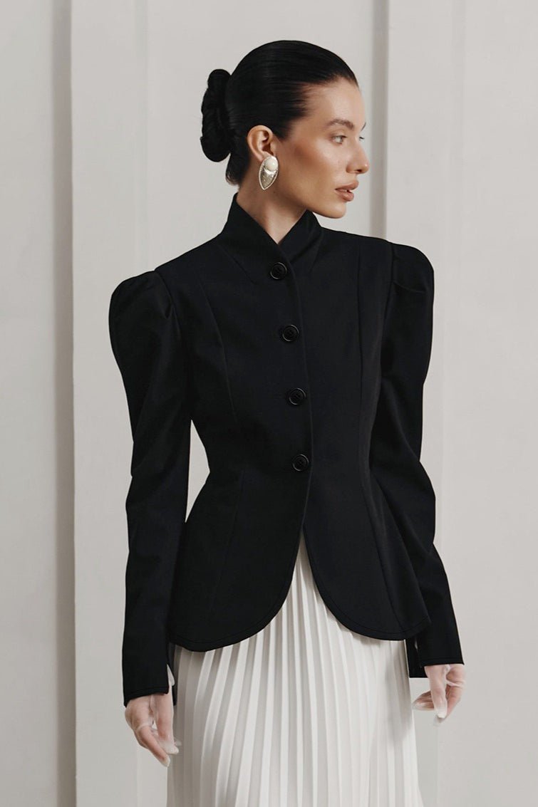 Blazer évasé à col montant français
