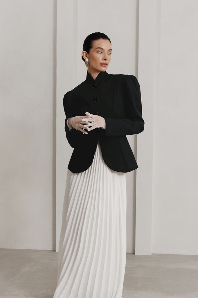 Blazer évasé à col montant français