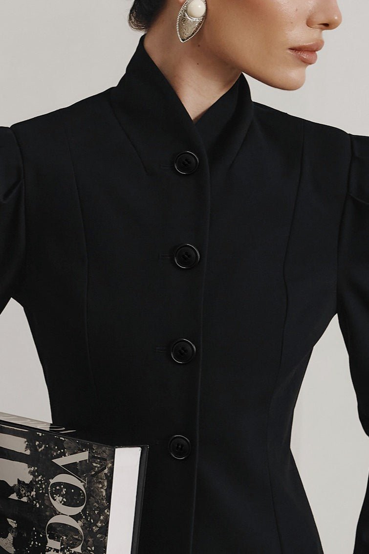 Blazer évasé à col montant français