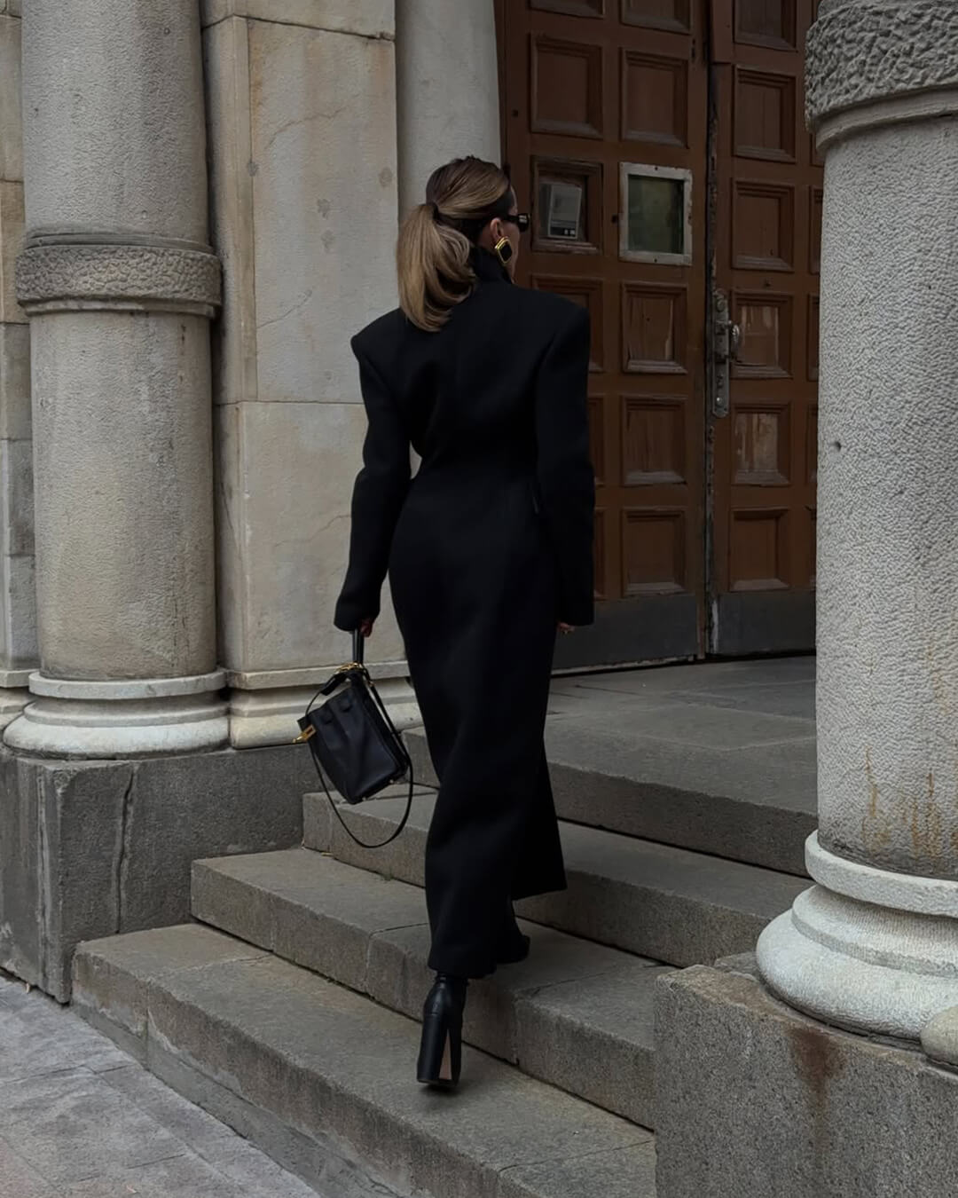 Manteau maxi ajusté Genevieve