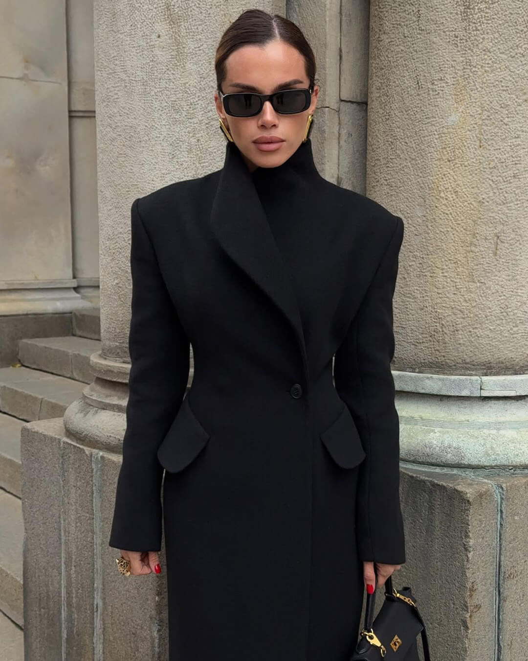 Manteau maxi ajusté Genevieve