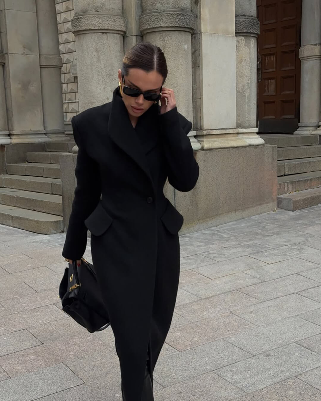 Manteau maxi ajusté Genevieve