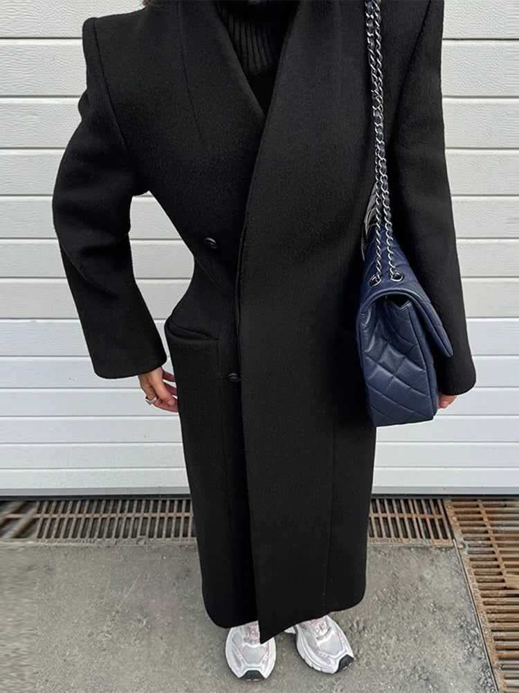 Manteau maxi ajusté Genevieve