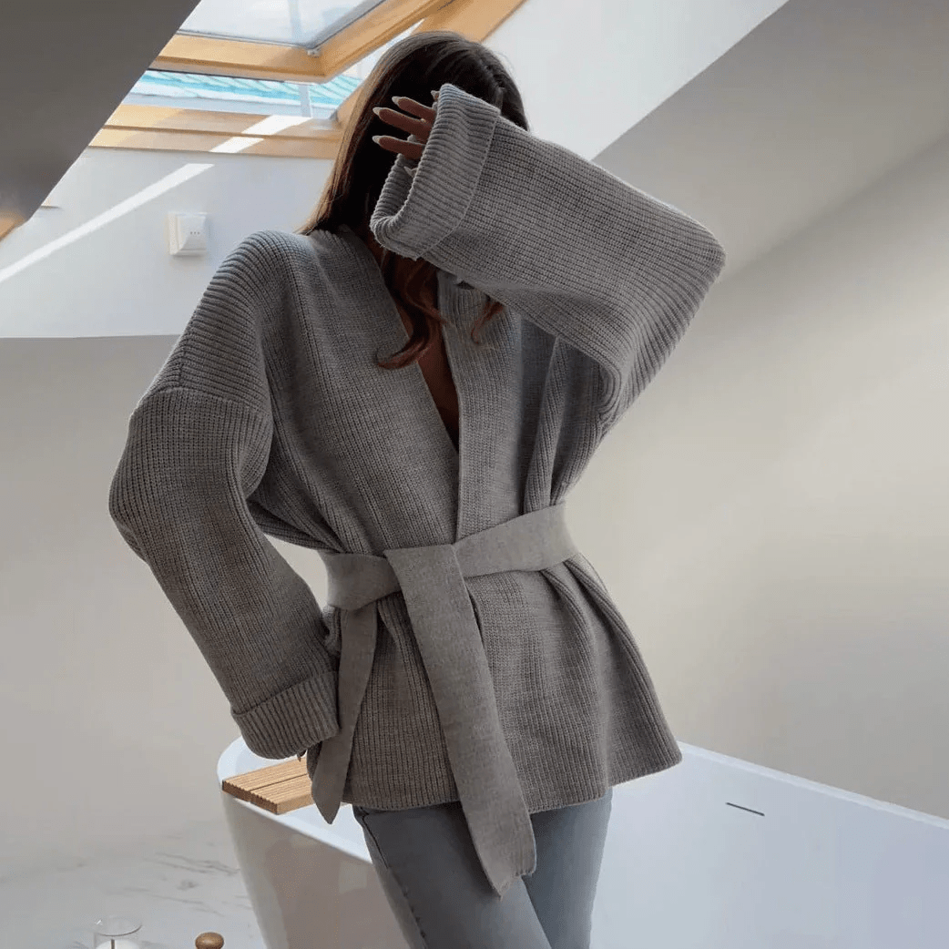 Cardigan portefeuille ceinturé Georgine